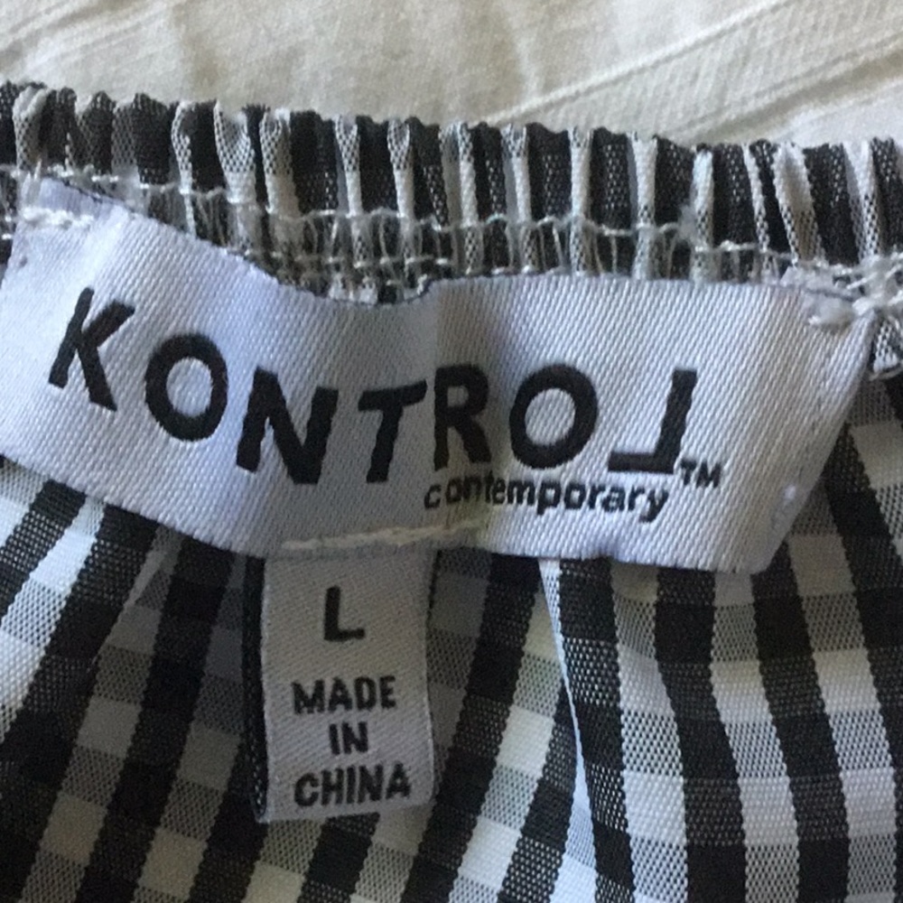 Kontro L Contemporary Large black white check top - Picture 5 of 6